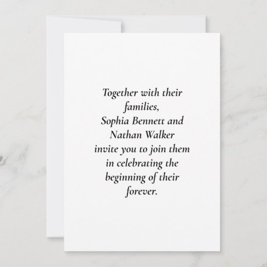 タイムレスボタニカル結婚式招待状クラシック 招待状 (裏面)