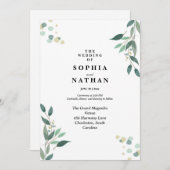 タイムレスボタニカル結婚式招待状クラシック 招待状 (正面/裏面)