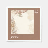 タイムレスボホシックニュートラル結婚ズ スタンダードカクテルナプキン (正面)