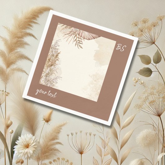 タイムレスボホシックニュートラル結婚ズ スタンダードカクテルナプキン