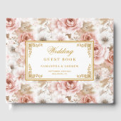 タイムレスボー赤面結婚金ゴールドのゲストブック ゲストブック (正面)