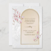 タイムレスマグノリア結婚式招待状 | 水彩画 招待状 (正面)