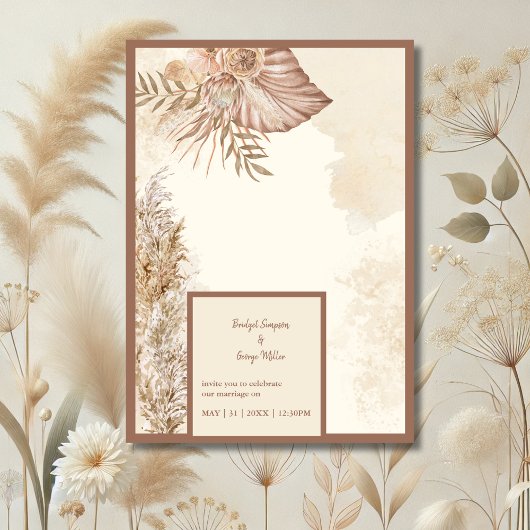 タイムレスモダンシック結婚のエレガンス 招待状