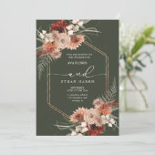 タイムレスモダンツイストテラコッタフレ結婚ーム 招待状 (スタンド正面)