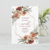 タイムレスモダンツイストテラコッタフレ結婚ーム 招待状 (スタンド正面)