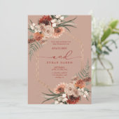 タイムレスモダンツイストテラコッタフレ結婚ーム 招待状 (スタンド正面)