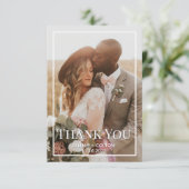 タイムレスモダンブラック/ホワイトフォト結婚ズ サンキューカード (スタンド正面)