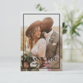 タイムレスモダンブラック/ホワイトフォト結婚ズ サンキューカード (スタンド正面)