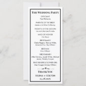 タイムレスモダンブラック&ホワイト結婚式 プログラム (裏面)