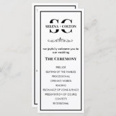 タイムレスモダンブラック&ホワイト結婚式 プログラム (正面/裏面)