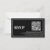 タイムレスモダンブラック&ホワイトQRウェディングRSVPカード ノートカード (正面)