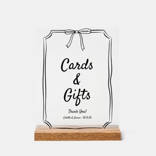 タイムレスモダンボウコケットカード&ギフト結婚ズ アクリルサイン (正面)