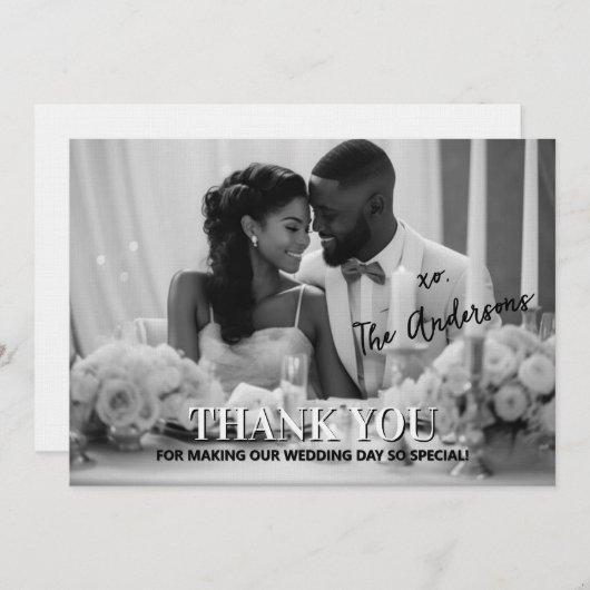 タイムレスモダンミニマル結婚リストの写真 サンキューカード (正面/裏面)