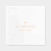 タイムレスモダンモノグラ結婚ム 箔ナプキン (正面)