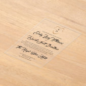 タイムレスモノグラムのアクリル結婚式招待状 アクリル招待状 (レイダウン)