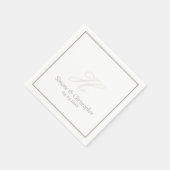 タイムレスモノグラムのウェディングレセプション スタンダードカクテルナプキン (角)