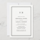 タイムレスモノグラムリハーサルディナー招待状 招待状 (正面)