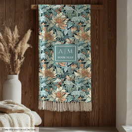 タイムレスモリススタイルパステルフローラ毛布 フリースブランケット