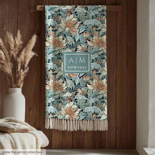 タイムレスモリススタイルパステルフローラ毛布 フリースブランケット