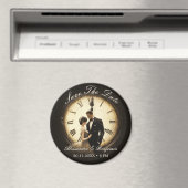 タイムレスラブヴィンテージウェディングテーマ日付を保存 マグネット (インサイチュ (食洗機))