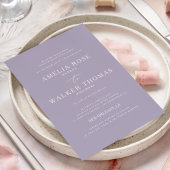 タイムレスラベンダーミニマル結婚式招待状 招待状