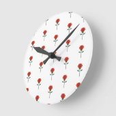 タイムレスレッドローズ ラウンド壁時計 (傾斜)