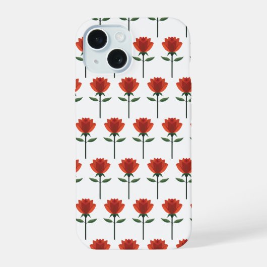 タイムレスレッドローズ iPhone 15ケース (裏面)
