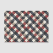 タイムレスレトロネイビーとレッドプレイドパターン 薄葉紙 (正面)