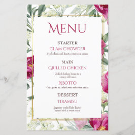 タイムレスロマンスピンクウォーター結婚カラーのメニュー