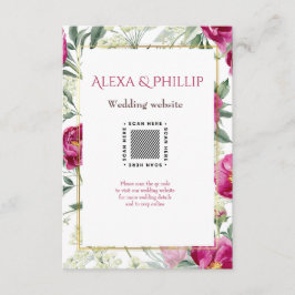 タイムレスロマンスピンクウォーター結婚カラー エンクロージャーカード