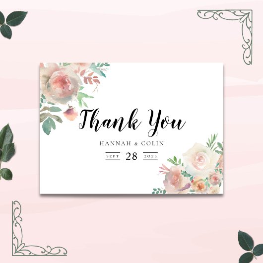 タイムレスロマンスフローラ結婚リース サンキューカード