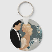 タイムレスロマンス：水彩新郎新婦アート キーホルダー (裏面)
