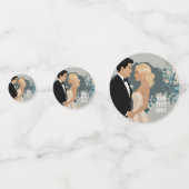 タイムレスロマンス：水彩新郎新婦アート コンフェッティ (正面)