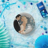 タイムレスロマンス:水彩新郎新婦アート ペーパーボウル (パーティー)