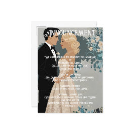 タイムレスロマンス：水彩花嫁と花婿 案内ポストカード