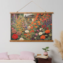 タイムレスヴィンテージコテージ風景油画