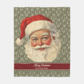 タイムレスヴィンテージサンタクロースフリースクリスマスギフト フリースブランケット (正面)