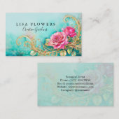 タイムレスヴィンテージスタイルバラ名刺 名刺 (正面/裏面)