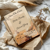 タイムレスヴィンテージボホーブラウン結婚式招待状 招待状