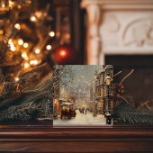 タイムレスヴィンテージロンドンスノークリスマス シーズンカード