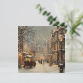 タイムレスヴィンテージロンドンスノークリスマス シーズンカード (スタンド正面)