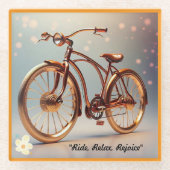 「タイムレス乗り物」 ガラスコースター (正面)