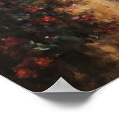 タイムレス入素朴口：赤い花模様付きドア ポスター (角)