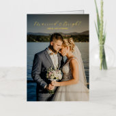 タイムレス写真エレガント新婚クリスマス 箔シーズンカード (正面)