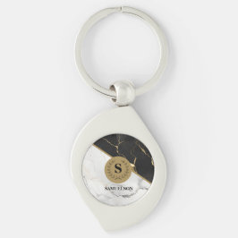 タイムレス大理石キーモノグラムのチェーン キーホルダー