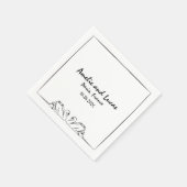 タイムレス手書きスワンイラストレーション結婚ズ スタンダードカクテルナプキン (角)