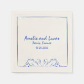 タイムレス手書きスワンイラストレーション結婚ズ スタンダードカクテルナプキン (正面)