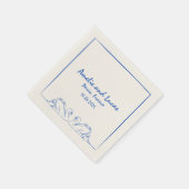 タイムレス手書きスワンイラストレーション結婚ズ スタンダードカクテルナプキン (角)
