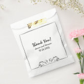 タイムレス手書きスワンブライダルシャワーありがとう フェイバーバッグ (封をした状態)