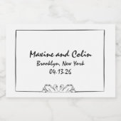 タイムレス手書きスワンブライダルシャワーシャンパン スパークリングワインラベル (シングルラベル)